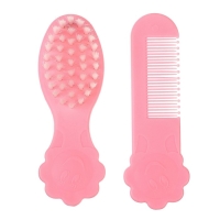 Набор для ухода за волосами: расческа и щетка &laquo;Цветочек&raquo;,  цвет розовый
