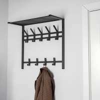 Вешалка с полкой 2-х ярусная &laquo;Торонто 22&raquo;, 67&times;27&times;58,5 см, цвет графит