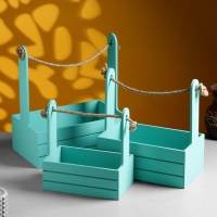 Набор кашпо деревянных 3 в 1 (29&times;18&times;33; 25&times;15&times;30; 21&times;12&times;23) "Аром", Тиффани