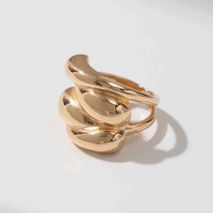 Кольцо металл &laquo;Тренд&raquo; капли, цвет золото, размер 17