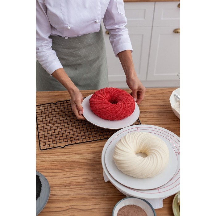 Решётка для глазирования и остывания кондитерских изделий KONFINETTA, 40&times;25&times;1,5 см, цвет чёрный