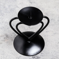 Подсвечник "Гламур" металл на 1 свечу, 9х10,2 см, чёрный