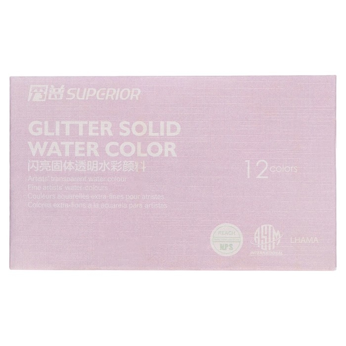 Краски акварельные, перламутровые, в металлической коробке, 12 цветов