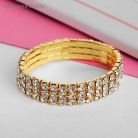 Браслет детский &laquo;Выбражулька&raquo; лёд, 3 ряда, цвет белый в золоте