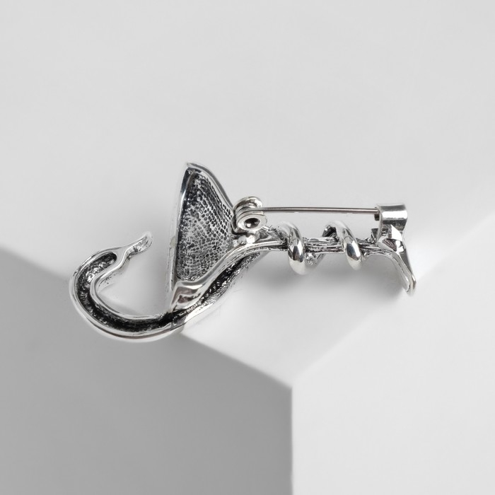 Брошь &laquo;Змея в геральдике&raquo; знак, цвет чернёное серебро