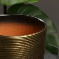 Горшок цветочный с поддоном 4,7 л, коричневый, керамика, "Изысканность" (М)