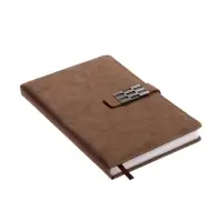 Ежедневник недатированный формат А5, с хлястиком, 112л, линия, пвх, Коричневый