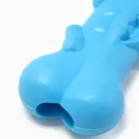 Игрушка жевательная "Кость с улыбкой", TPR, 9 см, голубая