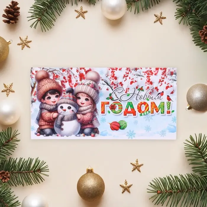 Конверт для денег &laquo;С Новым Годом!&raquo;, 8.3&times;16.5 см