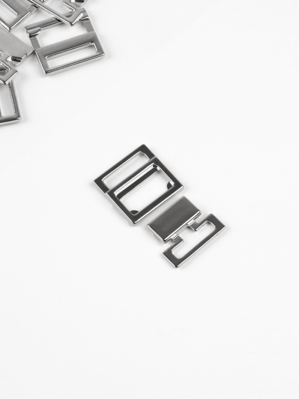 Застёжка для купальника металл 2*2,3см вн 15мм (наб 5шт цена за наб) серебряный АУ