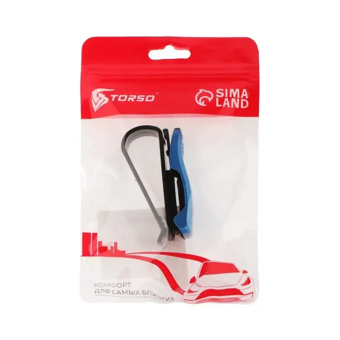 Держатель для очков TORSO, зажим, синий