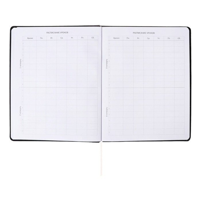 Дневник универсальный для 1-11 классов Dark blue, твёрдая обложка, искусственная кожа, резинка, ляссе, 48 листов