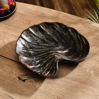 Тарелка "Ракушка" дерево Джати, 26х23х3 см, цв. тёмно-коричневый