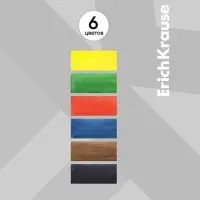 Акварель ErichKrause, 6 цветов, без кисти, мягкий пластик, экономичная упаковка, пакет с европодвесом