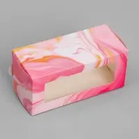 Коробка для макарун, кондитерская упаковка &laquo;Мрамор&raquo;, 12 х 5.5 х 5.5 см