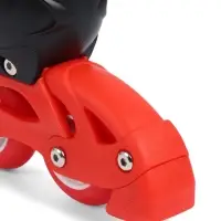 Коньки детские раздвижные BlackAqua, р. 30-33, для фитнеса, с роликовой платформой, красные, чёрные