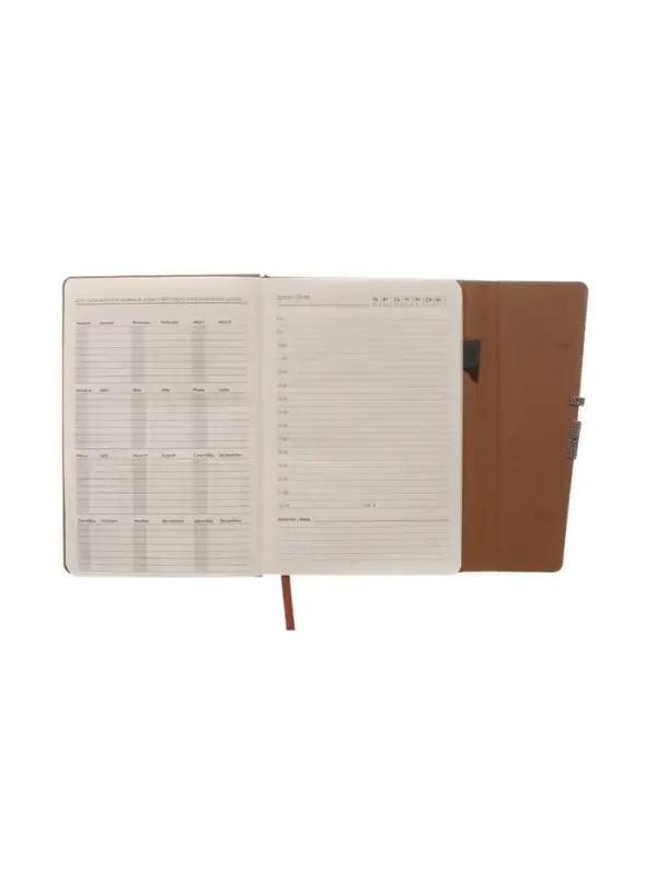 Ежедневник недатированный формат А5, с клапаном, 96л, линия, пвх, Серый