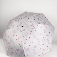 Зонт механический &laquo;Цветы&raquo;, 4 сложения, 8 спиц, R=48/56 см, d=96 см, МИКС