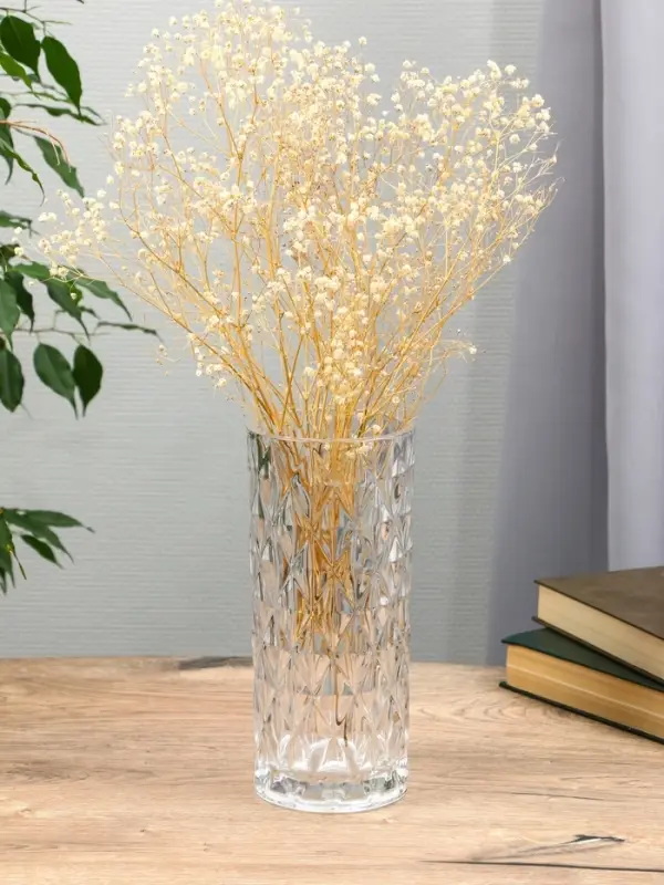 Ваза стекло настольная "Шерри" ромбы, 24,5х10,5 см, прозрачный