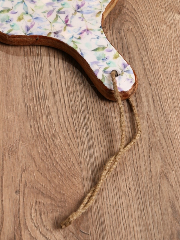 Доска разделочная прямоугольная "Оттенки сирени" дерево манго 41х18 см