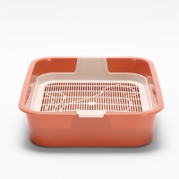 Туалет "Мур-мяу" для кошек с сеткой 33,2 х 25,6 х 7,2 см, коралловая