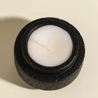 Свеча в вулканическом подсвечнике "Цилиндры" чёрная 8,1х8,1х5,4 см