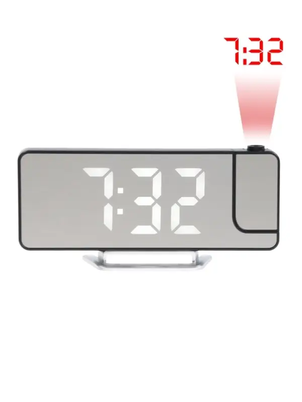 Часы - будильник электронные настольные с проекцией на потолок, термометром, календарем, USB   10911