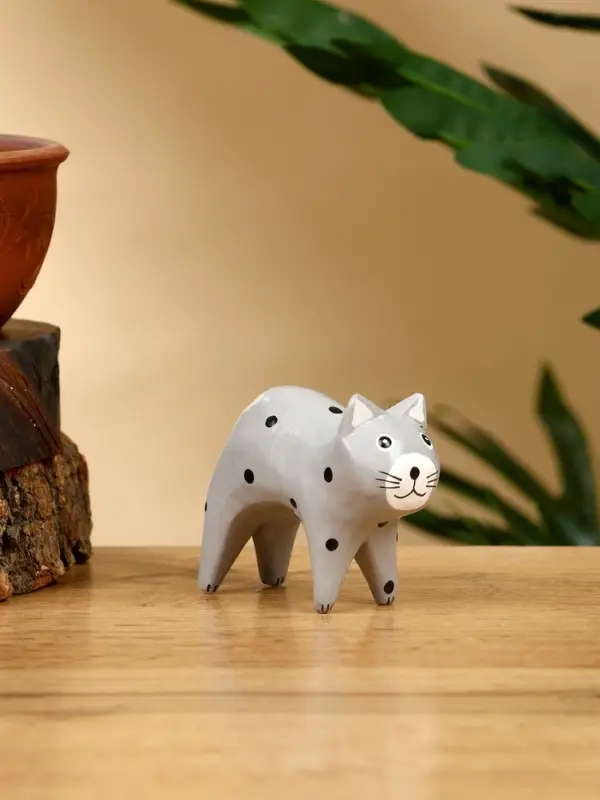 Набор сувенирный &laquo;Кошки&raquo;, h=9 см, h=8 см, h=6.5 см, дерево, серый