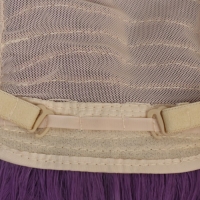 Парик искусственный, с чёлкой, каре имитация кожи, 40 см, 160 гр, цвет сиреневый