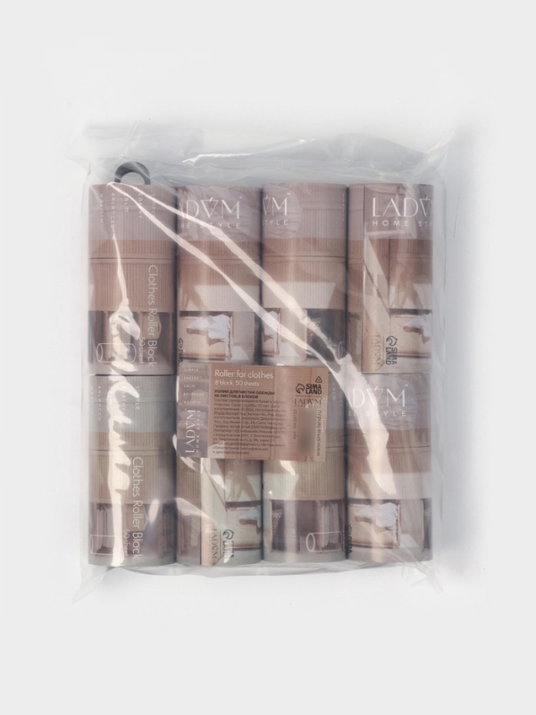 Ролик для одежды со сменными блоками LaDо́m, 8 шт по 50 листов, эргономичная ручка, винтовая намотка