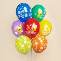 Воздушные шары латексные 12" &laquo;Котенок Котэ, С Днем Рождения&raquo;, 25 шт., МИКС