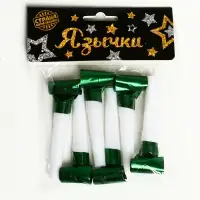 Дудка язычок &laquo;Праздник&raquo;, набор 6 шт., зелёный