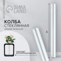 Ваза стеклянная для цветов, колба флористическая 15&times;1.5 см