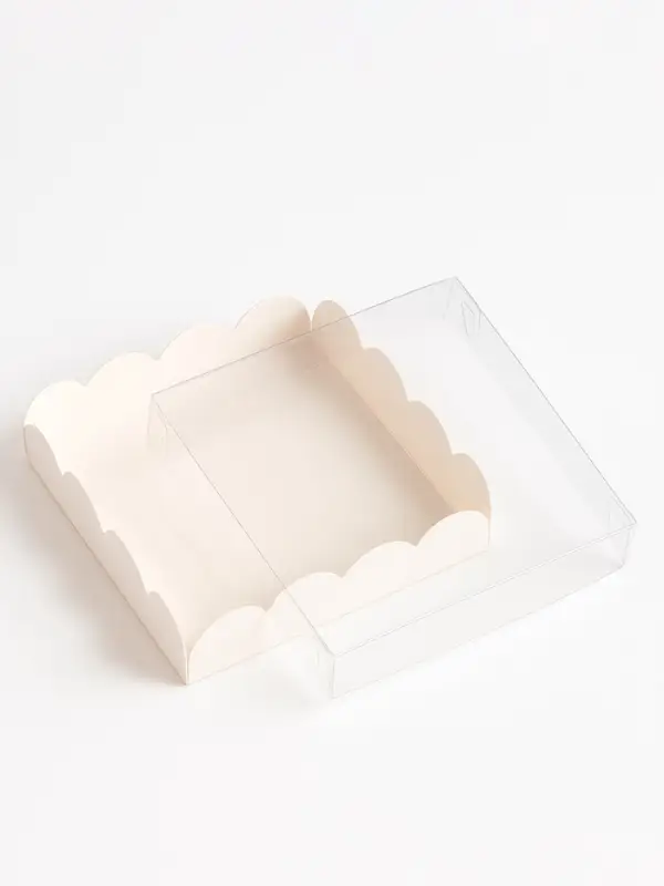 Коробка для печенья, белая, 14&times;10.5&times;2.5 см