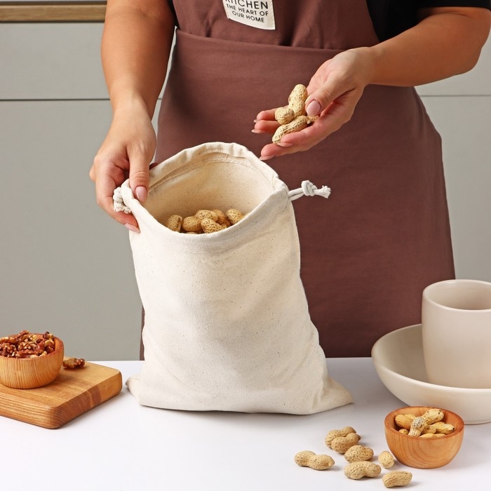 Мешочек для хранения продуктов Доляна, 25&times;30 см, лён