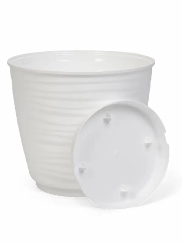 Горшок для цветов "Saffron" D-26,7 см, 9,1 л с поддоном, белый
