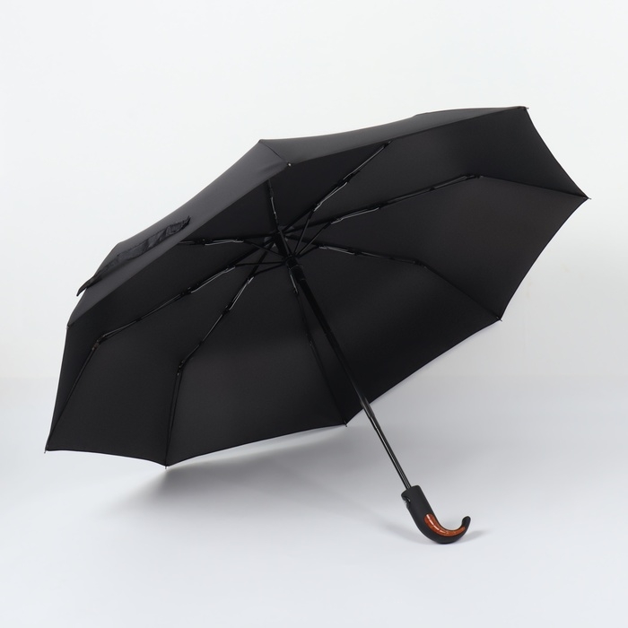 Зонт автоматический &laquo;Элеганс&raquo;, 3 сложения, 8 спиц, R = 47/53 см, D = 106 см, цвет чёрный