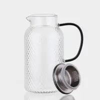 Кувшин "Богема.Соты", черная ручка/крышка-сито, 16х11х23 см