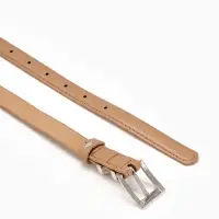 Ремень жен 03-01-02-01, Июнь2502, 2*0,3*110 см, без винта, пряж металл, 1 прокол, бежевый