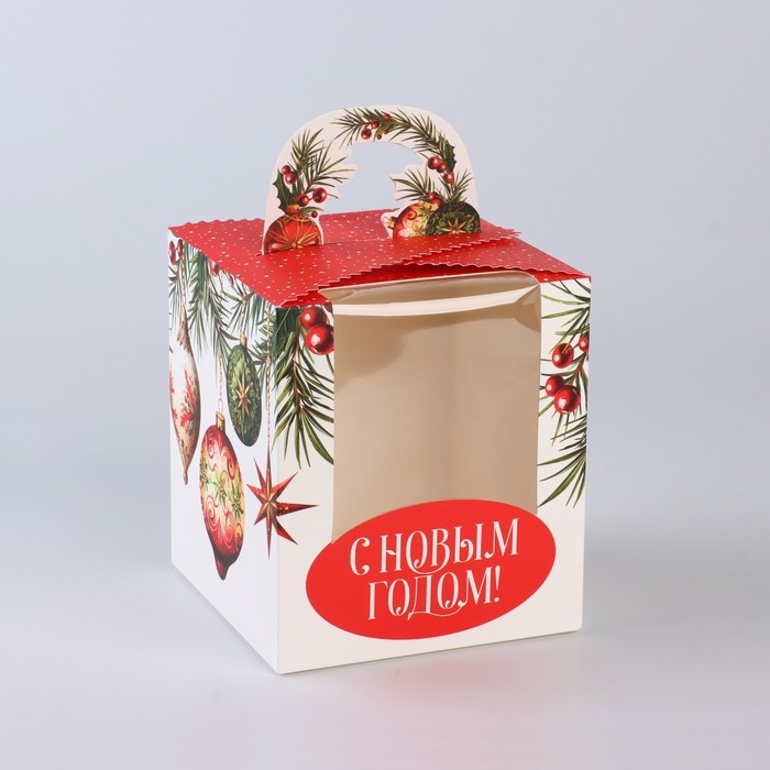 Коробка новогодняя складная &laquo;Яркие шары&raquo; 14 х 16 х 14 см, Новый год