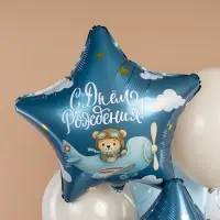 Воздушные шары фольгированные 19" &laquo;С днем рождения, пилот&raquo;, 5 шт.