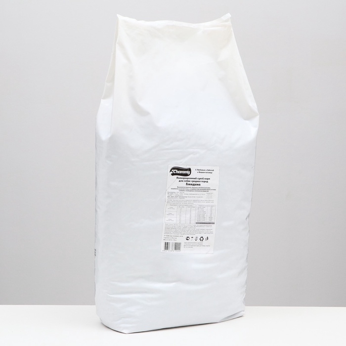 Сухой корм Chammy для собак средних пород, с говядиной, 18 кг