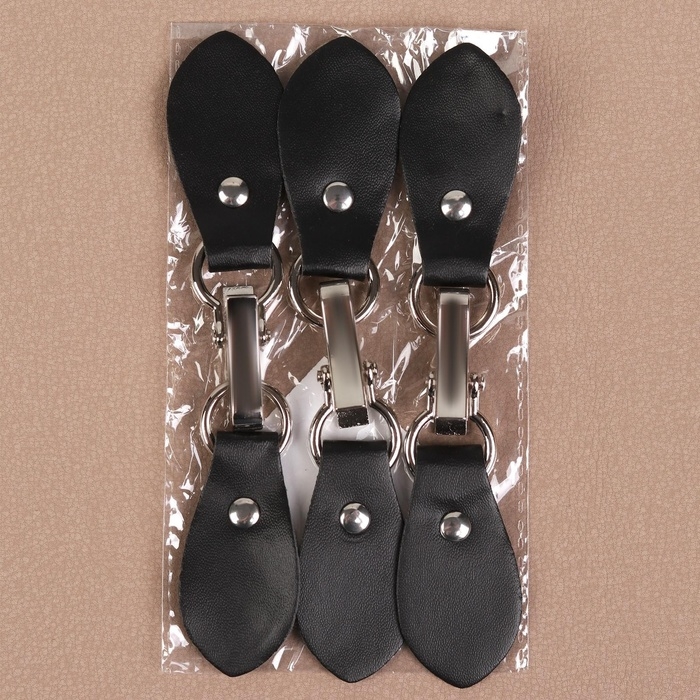 Застёжка-клевант 15,5 &times; 3 см, 3 шт, цвет чёрный/серебряный