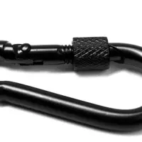 Карабин монтажный с фиксатором ТУНДРА krep, DIN5299D, 6&times;60 мм, черный, 1 шт.