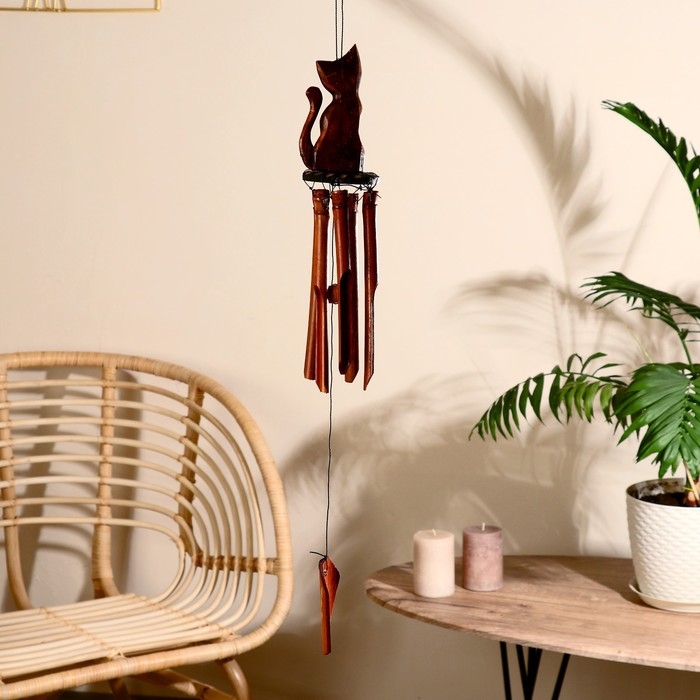 Музыка ветра &laquo;Кошечка&raquo;, 44&times;8&times;8 см, бамбук