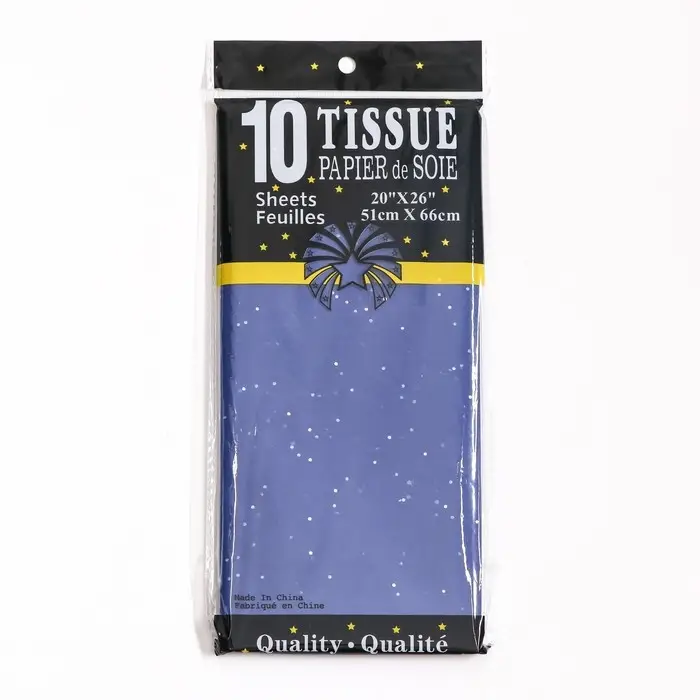 Бумага упаковочная тишью, &laquo;Конфетти&raquo;, синяя, 50&times;66 см