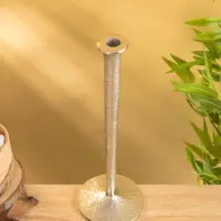 Подсвечник "Флейта" алюминий 37 см, цв. серебро