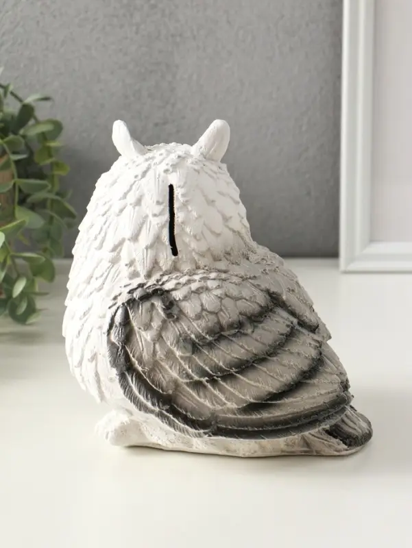 Копилка "Сова" 15 см, белый