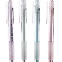 Ручка гелевая автомат 0,5 мм, стержень черный, резин. держ., корпус Прозрачный (шк на шт)