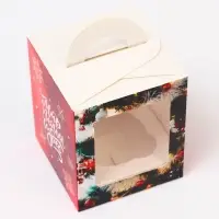 Коробка для 1 капкейка &laquo;Мир полон чудес&raquo;, 9.2&times;9.2&times;11 см, упаковка